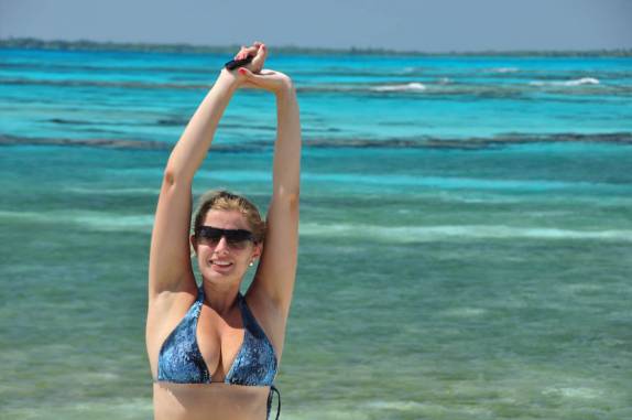 O visual paradisíaco de Half Moon Caye, perto do Blue Hole, na grande barreira de corais, em Belize